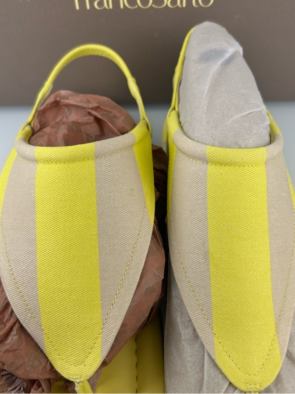 Franco Sarto Jocelyn Sz 11M Bright Neon Yellow Slingback Sandals Open Toe Thong - Picture 4 of 16
